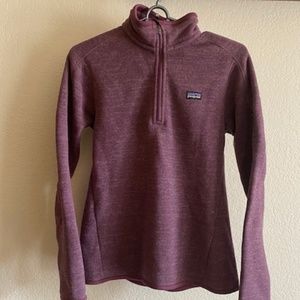 Berry-pink Patagonia quarter-zip pullover
